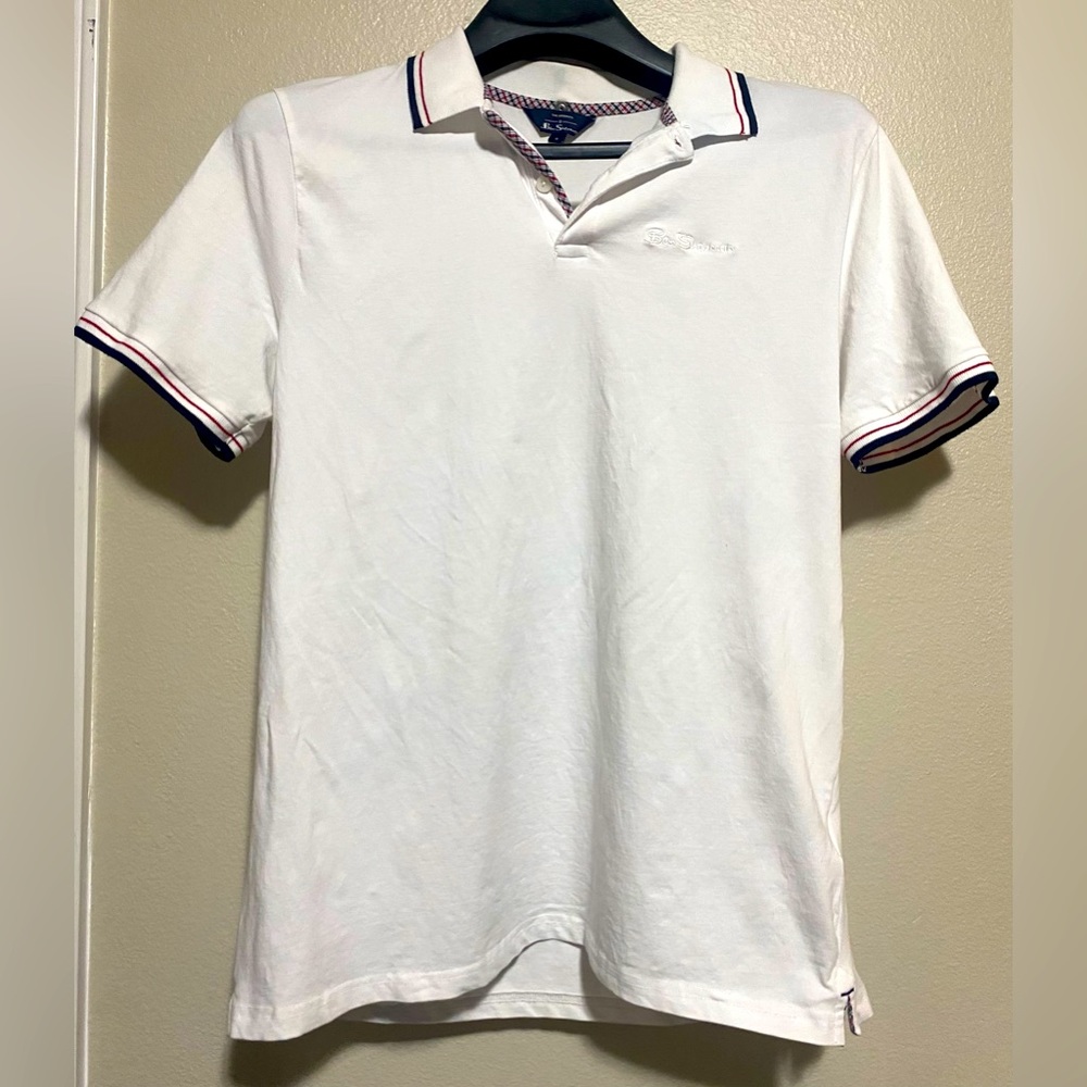 Used Ben Sherman White Polo Short sleeve- size M